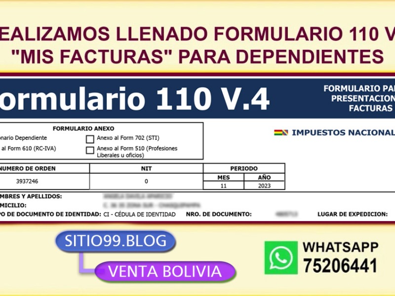 LLENADO DEL FORMULARIO 110 V.4 «MIS FACTURAS» PARA DEPENDIENTES